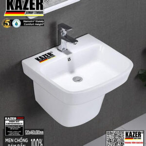 Lavabo sứ treo tường KAZER