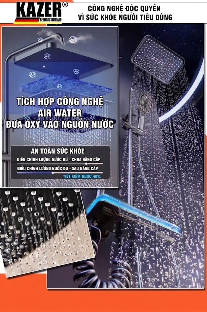 KZ7114T-LED – SEN CÂY ĐỒNG THAU MẠ CROM 7+ WHITE KAZER – FIX