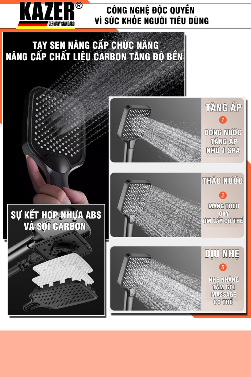 KZ7114T-LED – SEN CÂY ĐỒNG THAU MẠ CROM 7+ WHITE KAZER – FIX