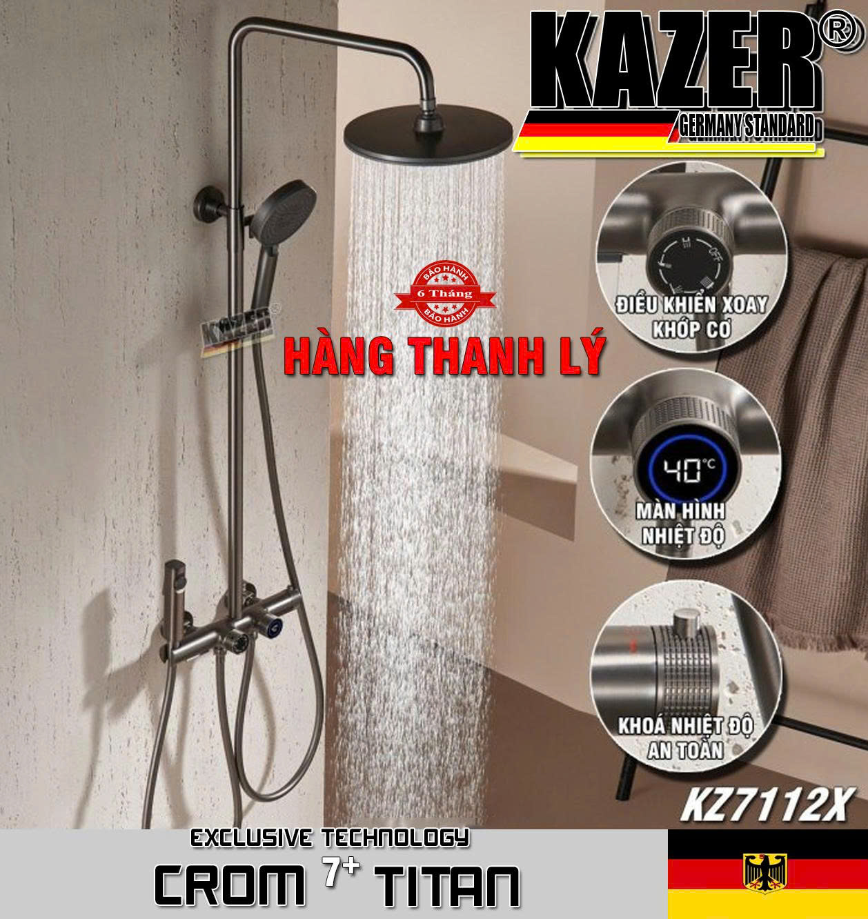 KZ7112X – SEN CÂY ĐỒNG THAU MẠ CROM 7+ TITAN KAZER