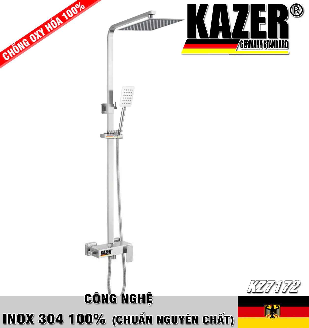 KZ7172 – SEN CÂY KAZER INOX 304 100%, ỐNG VUÔNG