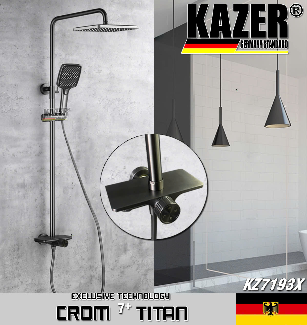 KZ7193X – SEN CÂY ĐỒNG THAU MẠ CROM 7+ TITAN KAZER