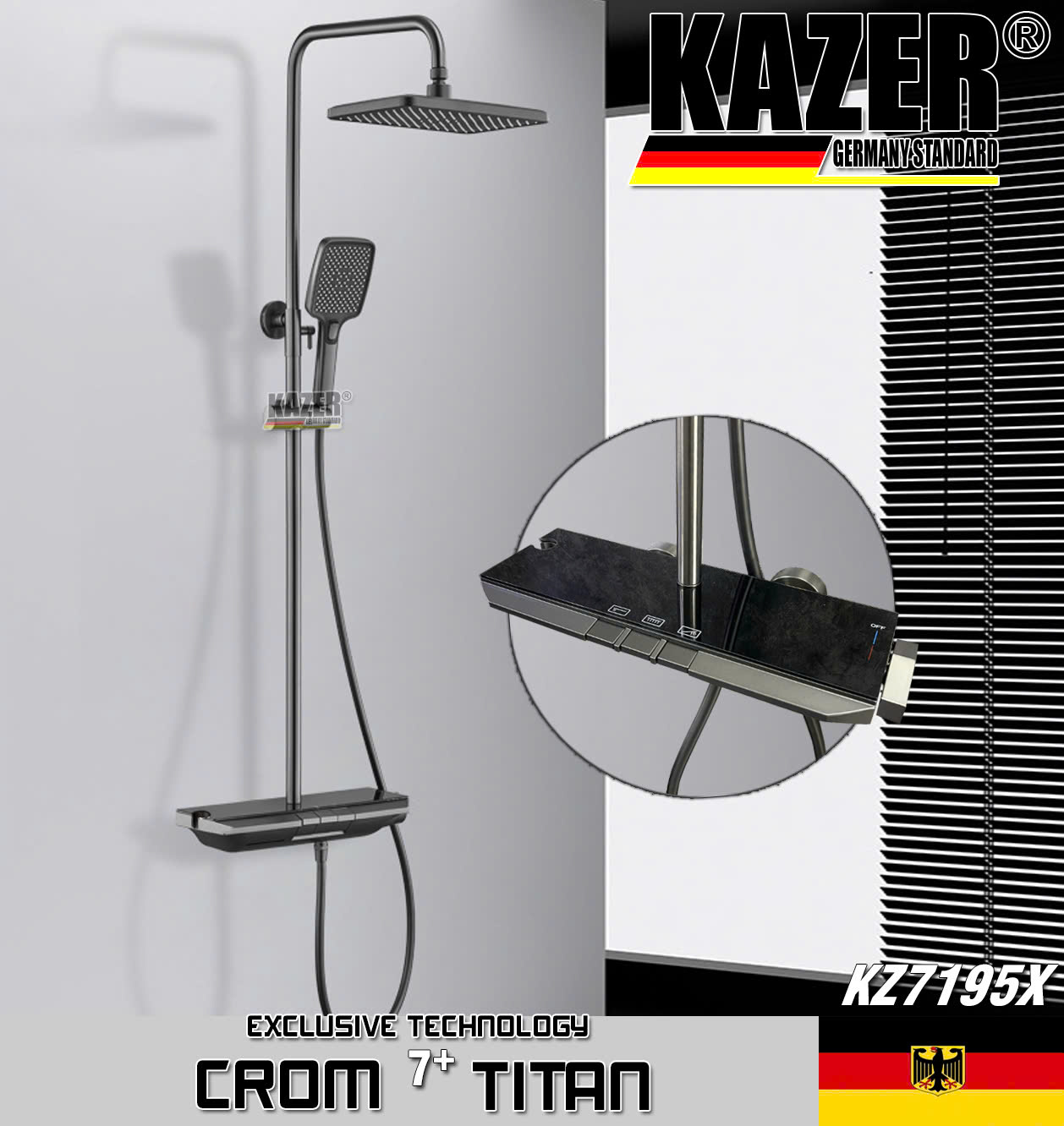 KZ7195X – SEN CÂY ĐỒNG THAU MẠ CROM 7+ TITAN KAZER