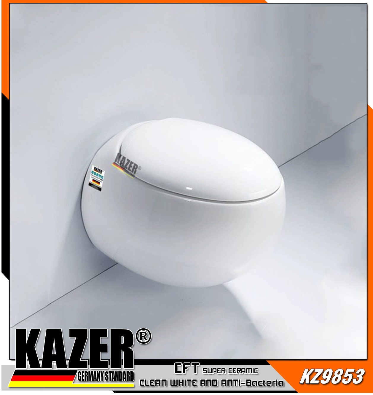 KZ9853 – BỒN CẦU TREO TƯỜNG KAZER MÀU TRẮNG