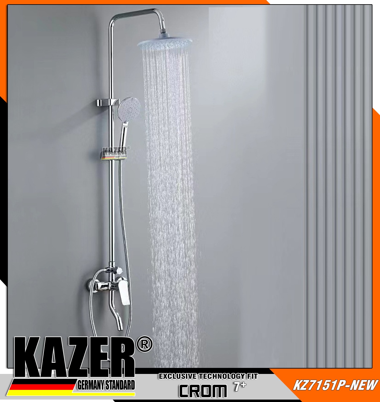 KZ7151P-NEW – SEN CÂY ĐỒNG THAU MẠ CROM 7+ KAZER , MẪU TRÒN