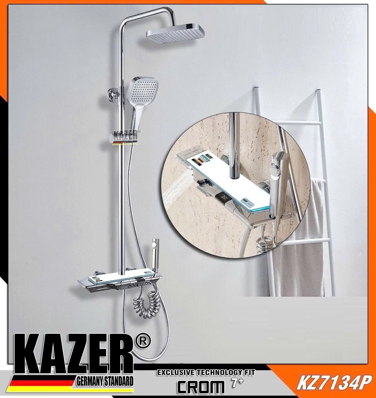 KZ7134P – CÂY SEN TẮM ĐỨNG PHÍM ĐÀN LỚN,THÂN ĐÚC 3000gram, MẠ Crome 7+