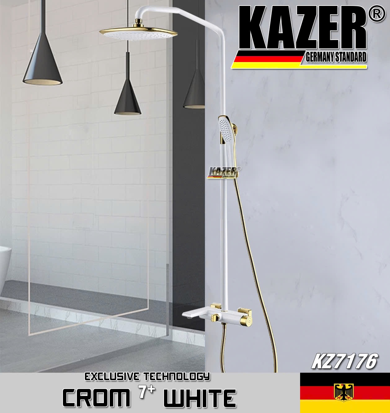 KZ7176 – SEN CÂY ĐỒNG THAU MẠ CROM 7+ WHITE KAZER