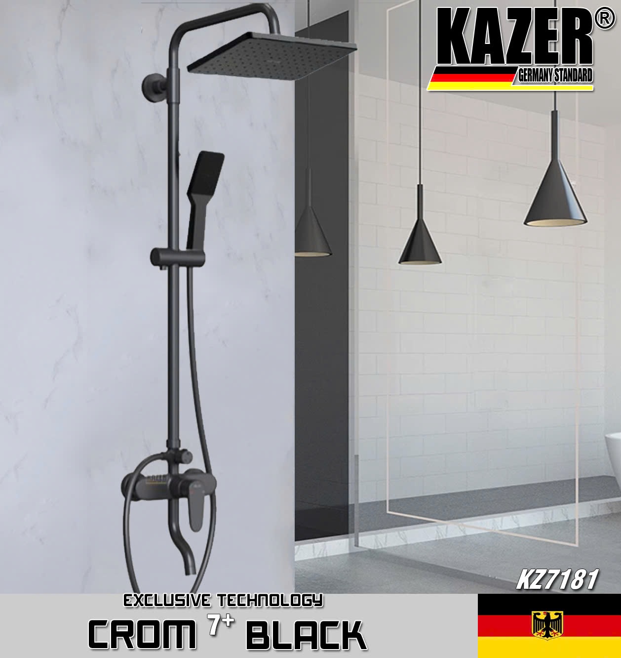 KZ7181 – SEN CÂY ĐỒNG THAU MẠ CROM 7+ BLACK KAZER