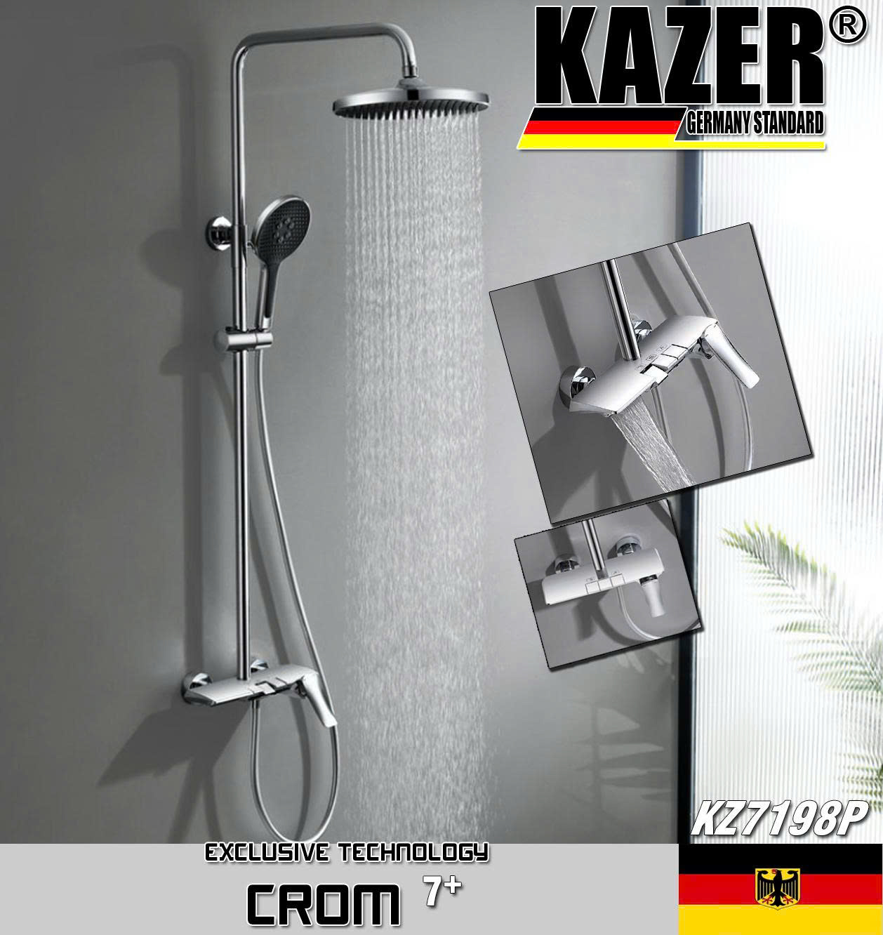 KZ7198P – SEN CÂY ĐỒNG THAU MẠ CROM 7+ KAZER