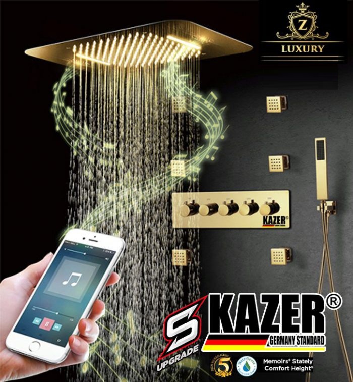 KZ7377 – SEN TẮM ÂM TƯỜNG – ÂM TRẦN KAZER, MẠ CROM 7+ GOLD