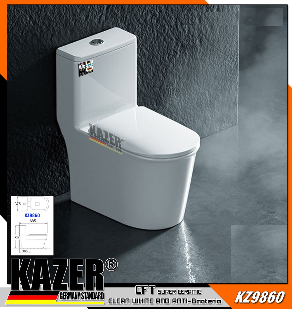 KZ9860 – BỒN CẦU 1 KHỐI KAZER