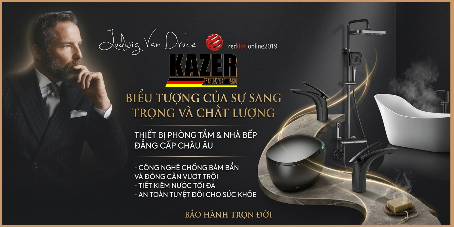 KZ9833 BỒN CẦU 1 KHỐI KAZER