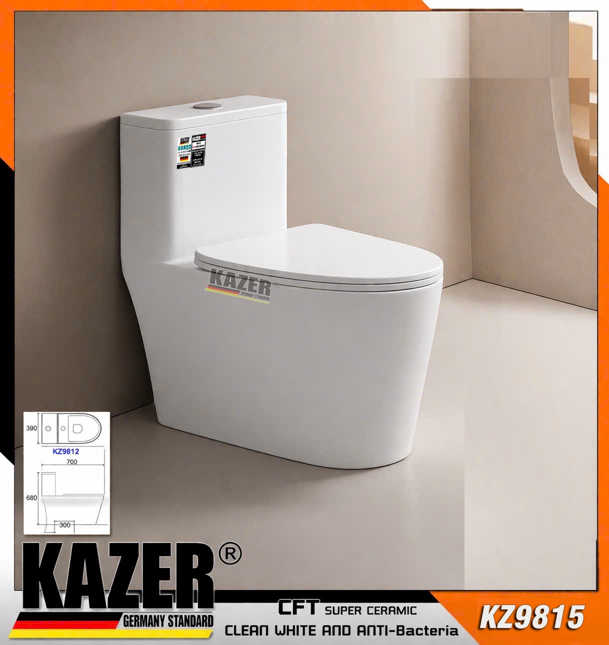 KZ9815 – BỒN CẦU 1 KHỐI KAZER