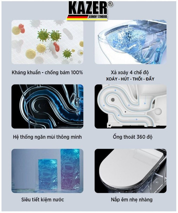 KZ9833 BỒN CẦU 1 KHỐI KAZER