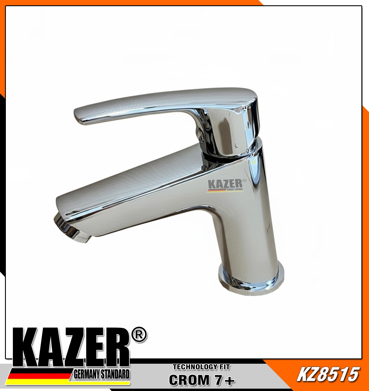 KZ8515 – VÒI LAVABO LẠNH ĐỒNG THAU MẠ CROM7+ MẪU NHỌN THAU KAZER