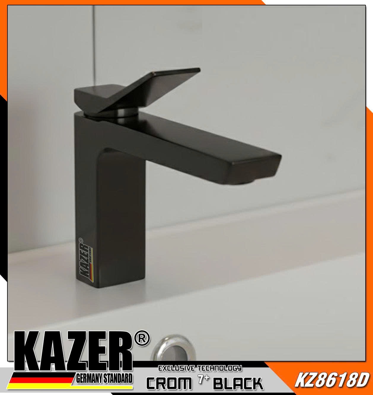 KZ8618D-20 – VÒI LAVABO ĐỒNG THAU NÓNG LẠNH KAZER – 20CM