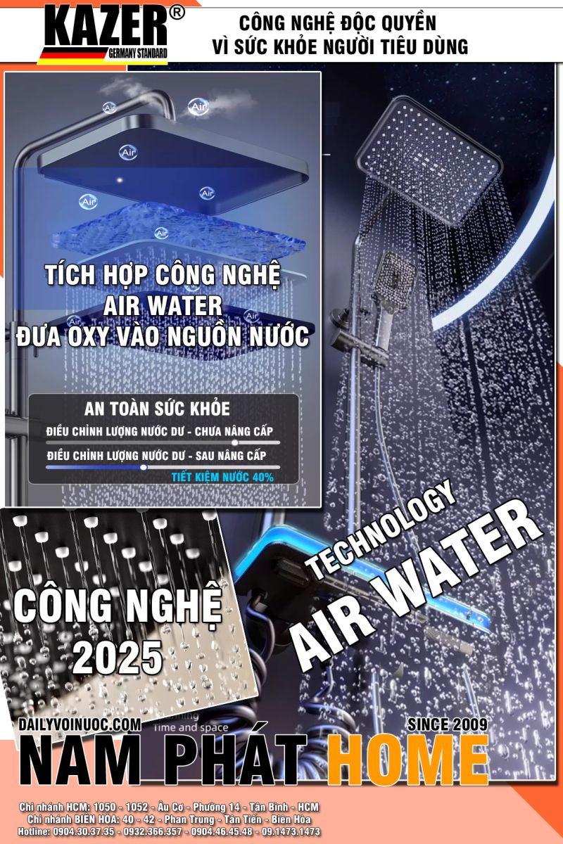 KZ8106 – SEN NÓNG LẠNH VUÔNG CAO CẤP KAZER, INOX 304 100% CHUẨN NGUYÊN CHẤT